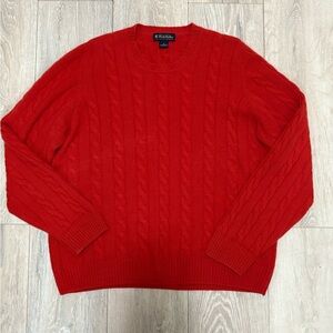 Brooks Brothers 4 ply Italian Cashmere Red Crewneck Sweater Size Medium